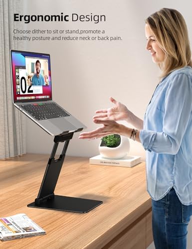 Nulaxy Pull-Out Height Adjustable Laptop Stand for Desk, 22 LB Support - Image 2