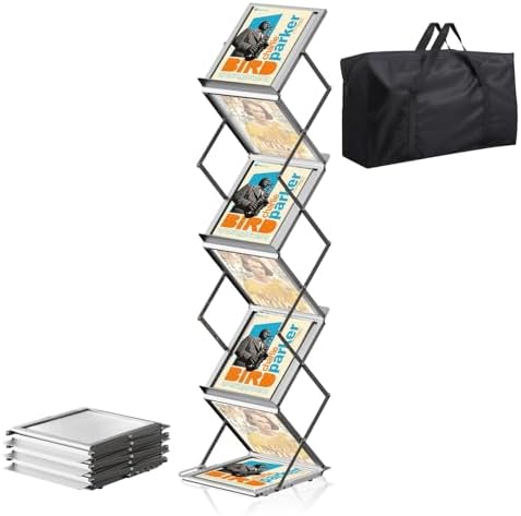 Literature Rack, Brochure Stands Display, 2-Pack Silver by AceShow
