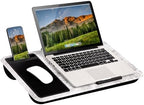 LAPGEAR Home Office Left-Hand Lap Desk – White Marble, Fits 15.6” Laptops by LapGear