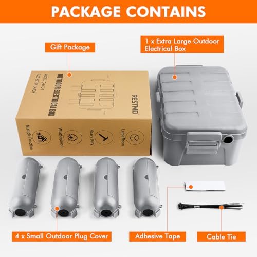 [5 Piece] RESTMO Outdoor Electrical Box Set（1 x Extra Large + 4 x Small） - Image 2