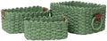 Woven Paper Rope Wicker Basket for Organizing(Set of 3,Green) by QingtuHome