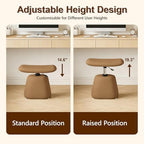 PU Leather Ottoman for Small Space, Swivel Vanity Stool with Adjustable Height,Upholstered Ottoman Foot Rest Under Desk for Living Room, Bedroom, Entryway - Image 4