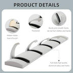 2 Pack Foldable Stylish Modern Hook Rack with 5 Hooks, Coat Hooks Wall Mount, Metal Coat Hook Rail for Coat Hat Towel Purse Robes Mudroom Bathroom Entryway (White and Silver) - Image 5