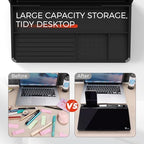 TOWON Compact Glass Desktop Whiteboard with Storage 12x7 in, Black - Image 5