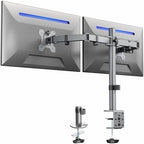 VIVO Dual Monitor Desk Mount, Heavy Duty Fully Adjustable Steel Stand, Holds 2 Computer Screens up to 30 inches and Max 22lbs Each, Gray Color, STAND-V002-GY by VIVO