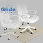 Chair Mat for Hardwood Floor, 47" x 52" Heavy Duty Office Chair Mat for Rolling Chairs, Anti Slip, Non-Curve, Floor Protector for Home Office, Ivory Linen Weave - Image 5
