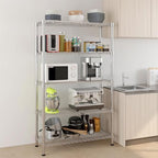 5 Tier Storage Racks Shelving, Heavy Steel Pantry Shelves, Adjustable Wire Shelving Rack, Suitable for Garage, Kitchen, Bathroom, Office, 35" W x 14" D x 71" H, Chrome - Image 4