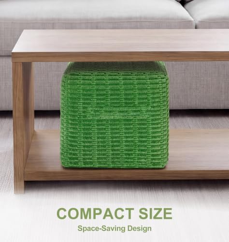 Hobestluk 16 Inch Square Pouf Ottoman Foot Leg Rest Under Desk for Couch - Image 5