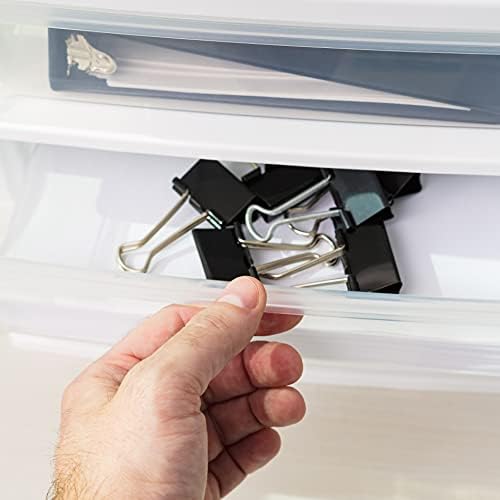 IRIS USA 2-Pack, 3-Drawer Medium Plastic Stacking Desktop Organizer, White - Image 6