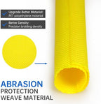 Split Braided Cable Sleeve，Flexible Wire Loom Tubing, Automotive Cord Protector Pet Proof, Cable Management for Computer TV Electric Wires Harness 16ft (Yellow, 19mm（3/4") - Image 3