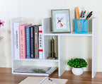PAG-Mass Desktop Bookshelf Freestanding Wooden Countertop Bookcase Accessories Organizer Display Rack Dorm Desk Storage Shelf - Image 2