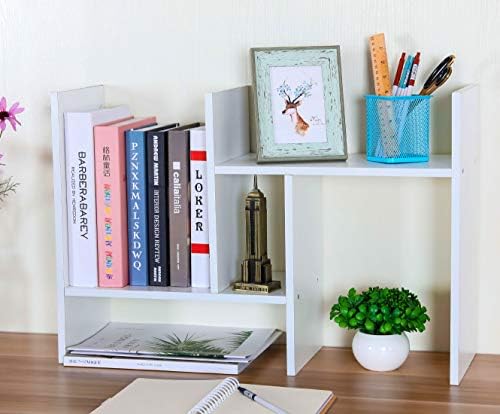 PAG-Mass Desktop Bookshelf Freestanding Wooden Countertop Bookcase Accessories Organizer Display Rack Dorm Desk Storage Shelf - Image 2