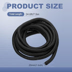 MECCANIXITY Split Sleeve Wire Loom Braided Sleeve 1" 25Ft Black - Image 2