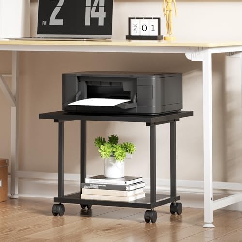 Asgolion Printer Table, 2-Tier Under Desk Printer Stand, Printer Cart - Image 6