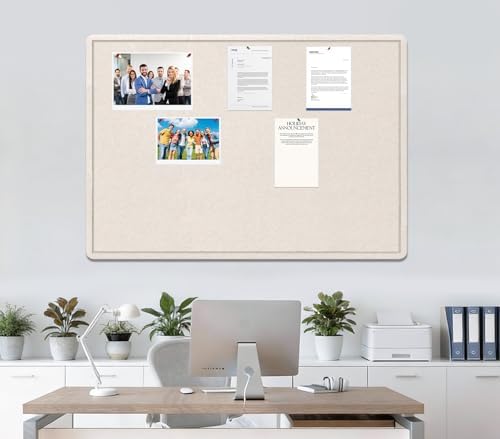 Large Bulletin Board 72" x 48" Felt Cork Board - Decor Pin Board, Oatmeal - Image 5
