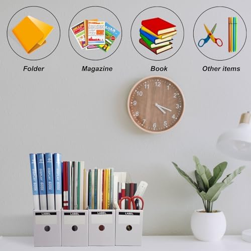 Limitliho 24 Pack White Cardboard Magazine Holder for Desk or Shelves - Image 3