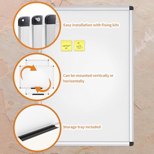VIZ-PRO Dry Erase Board/Magnetic White Board, 48 X 32 Inches, Silver Aluminium Frame - Image 4