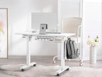 SHW 40-Inch Mobile Height Adjustable Standing Desk w/Drawer, White - Image 2
