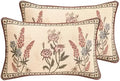 ISAENNE Designer Linen Throw Pillow Cover,Set of 2,20"x12"-Helena C by Isaennehomedecoration