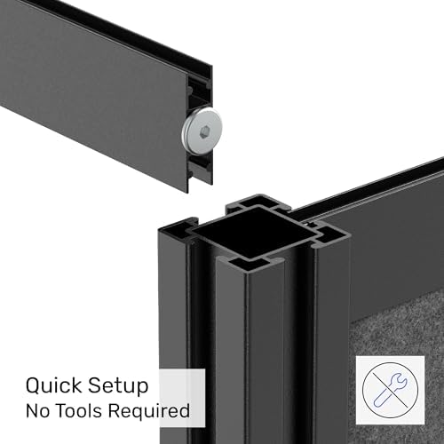 Workflow Modular Wall | Room Divider with Whiteboard, Sound Dampening, & Frosted Acrylic Panels | Expandable Office Partition for Privacy & Stability (53" x 70") - Image 5