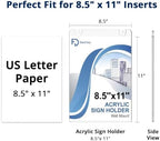 Daofary Acrylic Wall Sign Holder 8.5 x 11, 18 Pack Wall Mount,3-Way Install - Image 5