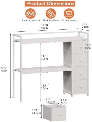 VENNQD Desktop Shelf Stand Compatible with Cricut Maker and Cricut Explore Air Series Stand Legs, Craft Desk Accessories and Space Organizer (White) - Image 3
