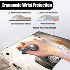 Mouse Pad,Large Desk Mat Set, 4in1 XL Mousepad + Keyboard Wrist Rest+Mouse Wrist Rest+Coaster with Ergonomic Desk Pad for Home Office Table Computer Cover -Floral Highland Cow - Image 5