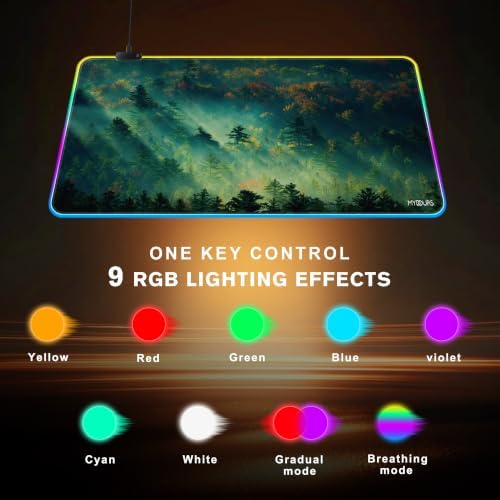 Mydours 40" x 20" RGB Gaming XXL Large Mouse Pad (Forest) - Image 3
