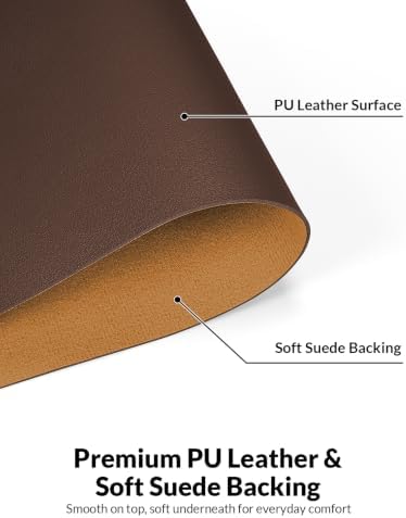Leather Desk Mat 71" x 15.7", Rich Brown Large Desk Pad Protector - Image 2