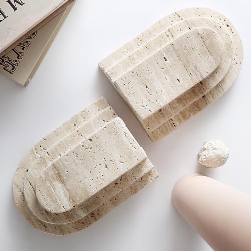 Natural Travertine Book Ends for Shelves - Image 3