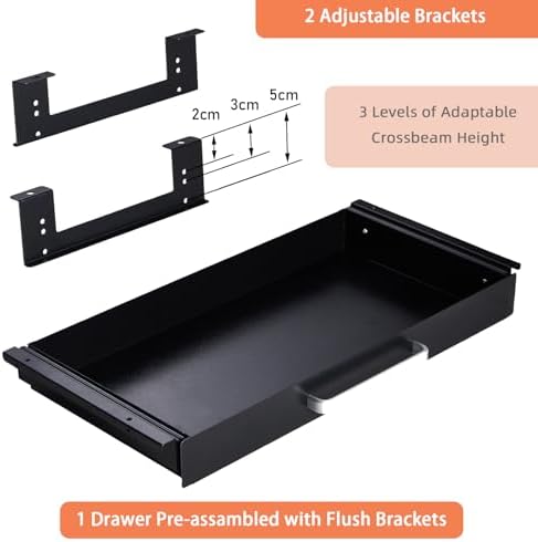 Under Desk Drawer Organizer 21", Large Desk Pencil Storage Drawer - Image 3