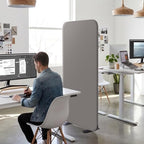 DECOLAB Standing Wall Room Dividers, Portable Partition, 29"x65", Sterling - Image 2