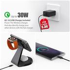 3 in 1 Charging Station for Apple Devices,Mag-Safe Charger Stand Fast Charging,Wireless Charger for iPhone 16/15/14/13/12 Series,& AirPods,& iWatch(USB-C Charger Included) - Image 4