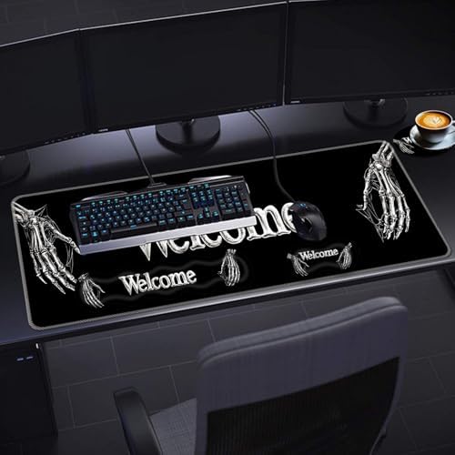 Keyboard Wrist Rest Set,Memory Foam Wrist Support Mouse Pad,31.5"x11.8" Desk Mat for Comfortable Typing & Pain Relief,Non-Slip Base for Office & Home Use - Funny Skeleton - Image 6