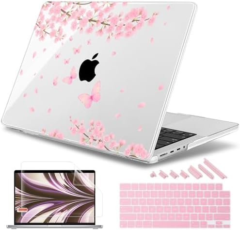 May Chen for 2026 MacBook Pro 14-inch M5 M4 M3 M2 M1 Pro/Max Chip, Release 2026 2025-2021, Model A3427 A3426 A3434 A3112 A3401 A3185, Plastic Hard Shell with Keyboard Cover, Cherry Blossom by MayChen