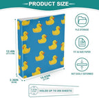 Yellow Rubber Ducks Blue Round Ring Binders 1.5 Inch 3 Ring Binder with Clipboard Holds 200 Sheets Office Home School - Image 5