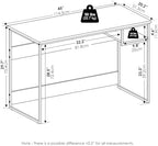 Furinno Moretti 45-Inch Wide Metal Frame Desk, Solid White - Image 3
