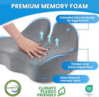 CushZone Ergonomic Seat Cushion, Sciatica Support for Chair, Light Grey - Image 3