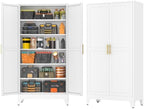 GAIOUS 79'' Tall Metal Garage Storage Cabinet, Home Office Cabinet White by GAIOUS