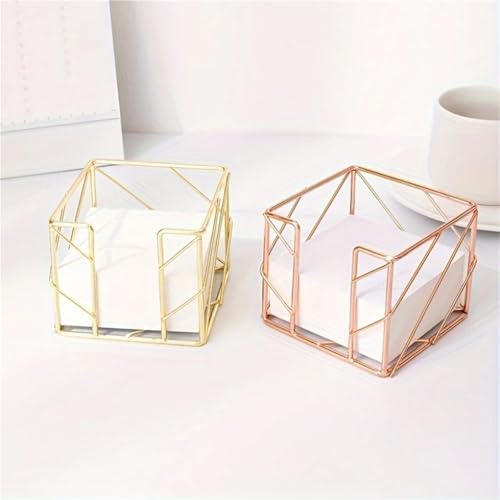 3Pcs Gold Rose Gold Metal Memo Holder Desk Organizer for Sticky Notes & Pens - Image 3