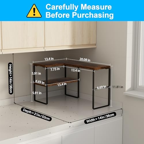 Golener Kitchen Counter Organizer, Countertop Shelf, Adjustable, Stackable - Image 2