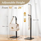 3-Pack Adjustable Tabletop Purse & Banner Display Stands, Black - Image 3