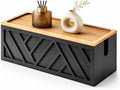 Chunful Large Wooden Cable Management Box, Geometric, Black by Chunful