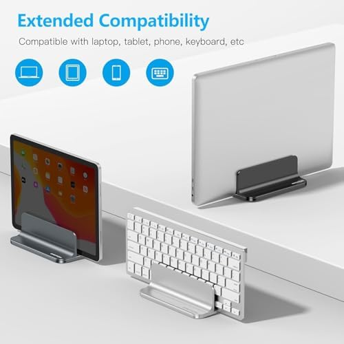 OMOTON Vertical Laptop Stand Holder, Adjustable Dock for MacBook, Black - Image 5