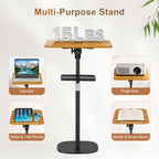 2-in-1 Floor & Desktop Music Book Stand, Adjustable Height 19.7-51.2 in - Image 4