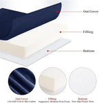 HOMBYS Foam Recliner Chair Cushions for Elderly, 4" Thick Chair Pads with Back Support for Office, Non-Slip Medium Firm Seat Cushion with Lumbar Pillow (Sapphire Blue, 13" Backrest) - Image 4