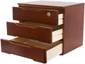 Wood Desk Organizer with 3 Drawers, Lockable Desktop Countertop Storage Cabinet for Home Office Supplies File Tabletop Storage Box, 15.35" x 11.81" x 12.2" (Dark Brown) by iSamLam