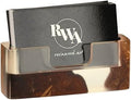 RWA Business Card Holder – Luxury Square Desk Organizer, Stylish Office Decor, Slim Card Holders - Wood & Epoxy Card Display Stand for Men and Women, Office Desk Accessories - SMART, transparent by RWAresinwoodart