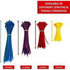 Kable Kontrol Cable Zip Ties, 14 Inch, 500 Pcs, 50lbs Test, Purple - Image 3