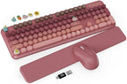 Wireless Keyboard and Mouse Combo, Cute Typewriter, Magnetic Wrist Rest by Trueque